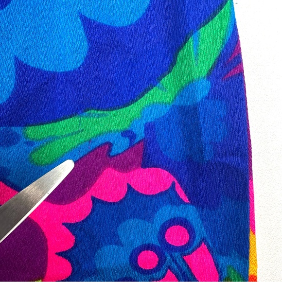 Vintage Psychedelic Butterfly Print Halter Maxi Dress 60-70's Hawaiian - Picture 9 of 9